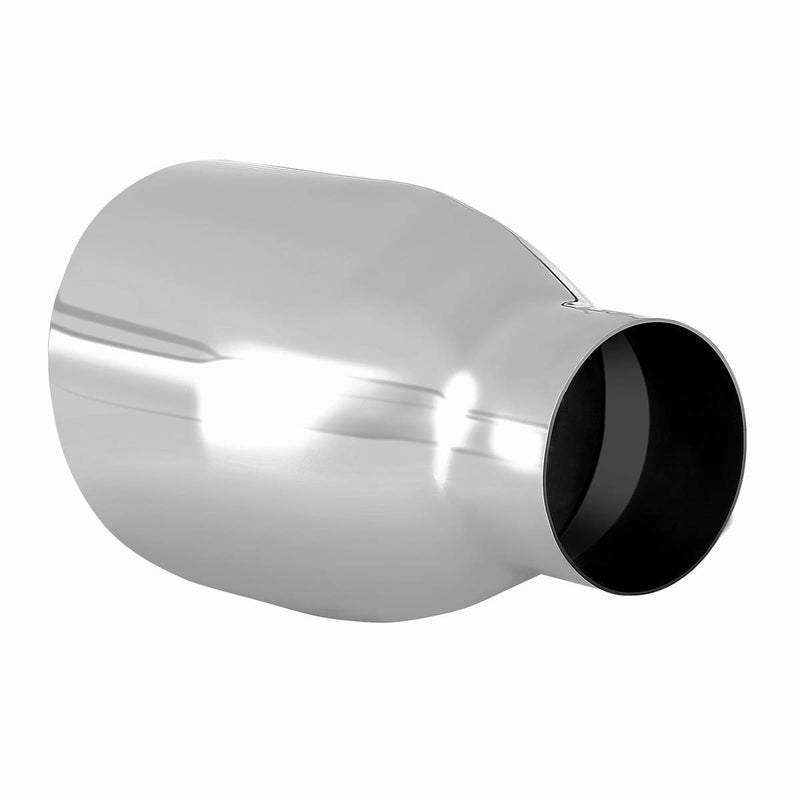 TriTrust Exhaust Tip, 2.5 Inch Inlet, 4.5'' Outlet 7'' Long Muffler Tip, Truck Car Tail Tip, Chrome Stainless Steel, Weld On 2.5'' Outer Diameter Tailpipe, 2.5"ID x 4.5"OD x 7"L - Image 3